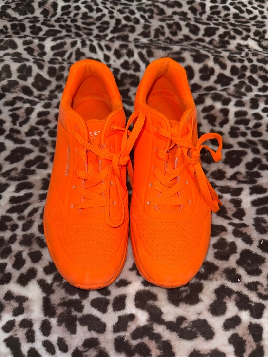 Skechers Shoes - Skechers Neon Orange Lace-Up Sneakers